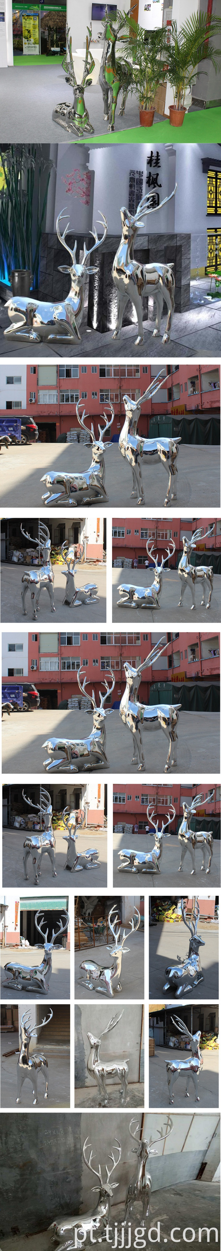 Stainless Steel Deer Sculpture